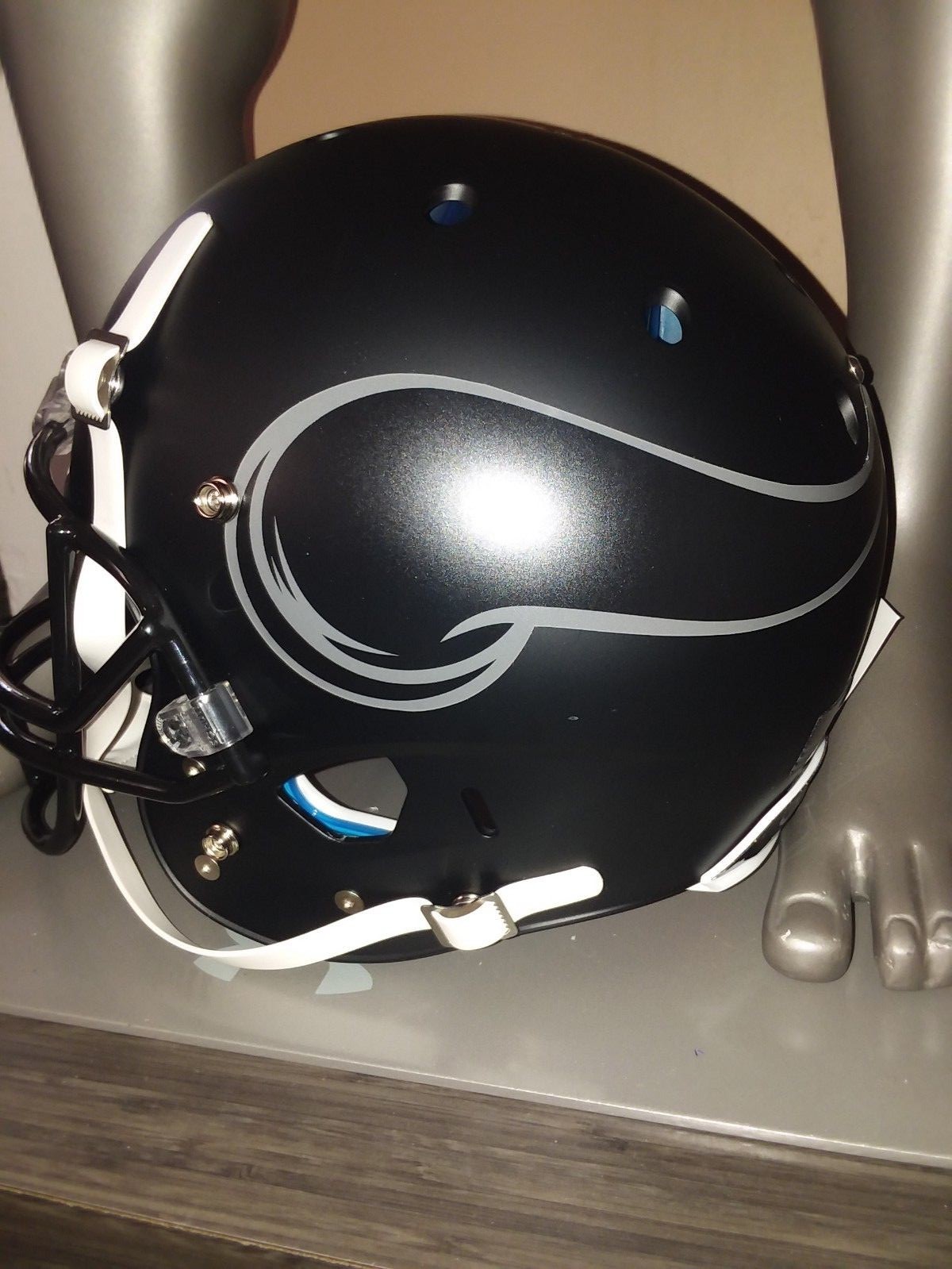 Minnesota Vikings Black Out Ice Football Helmet Decals Full size + Flag