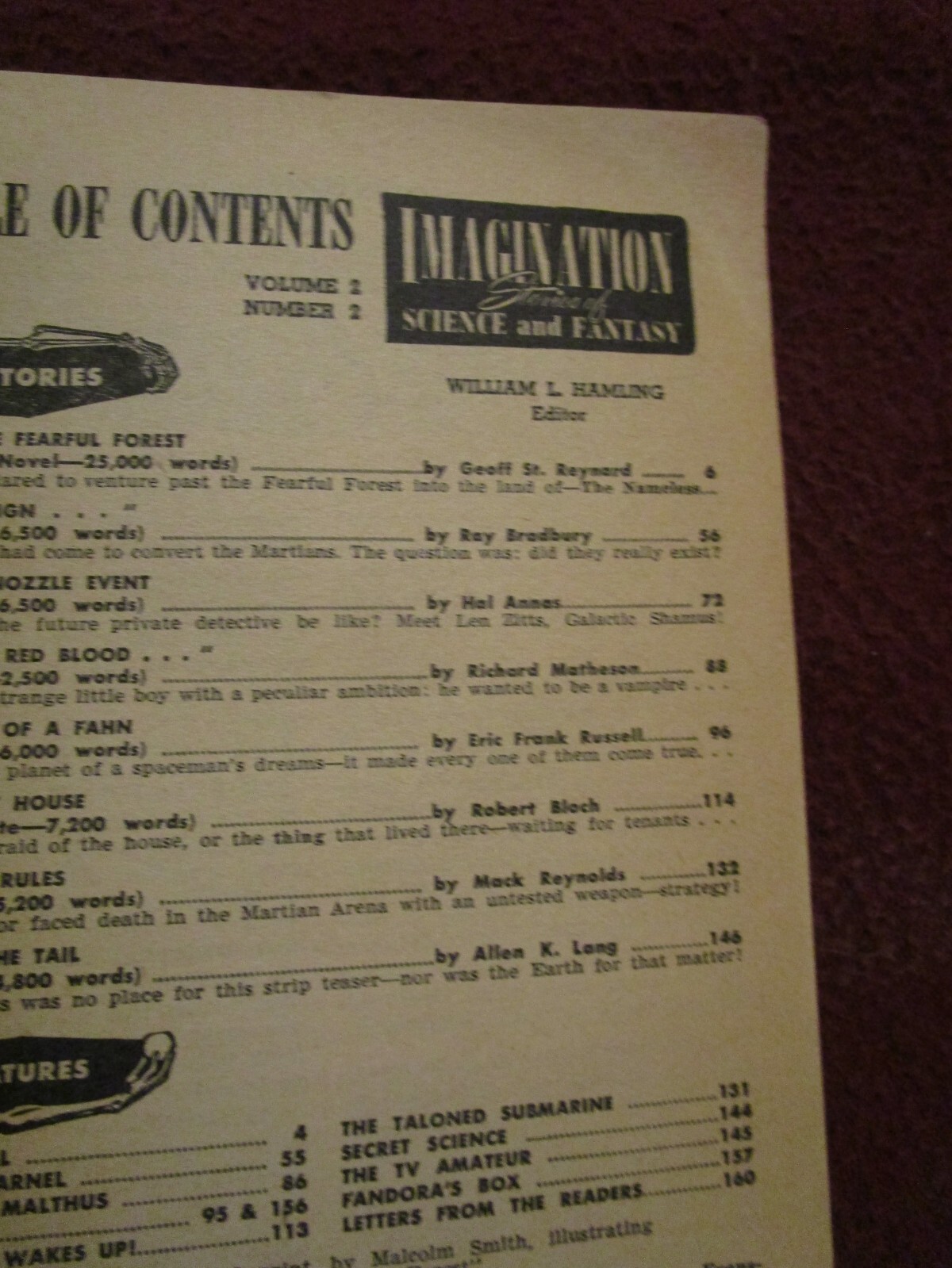 Imagination April 1951 by Ray Bradbury, Robert Bloch & more