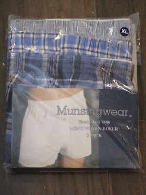 MUNSINGWEAR 3-PACK COTTON WOVEN PLAID BOXER SHORTS   SIZE XL
