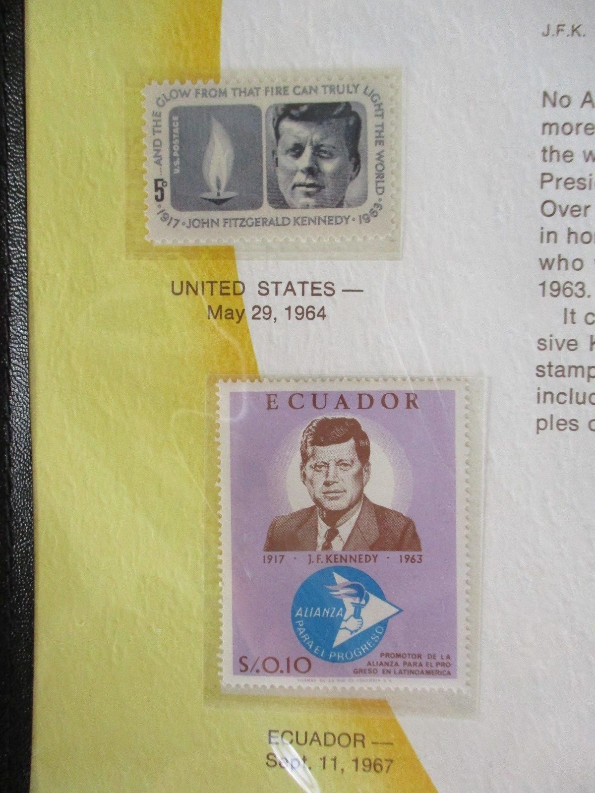 SHARJAH JOHN F Kennedy SET OF 7 WORLD OF STAMPS SERIES TORCH RARE PRESIDENT