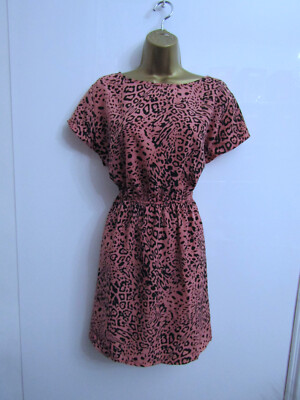 ASOS PINK BLACK TEA DRESS SIZE 18 LADIES PLUS SIZE SHORT SLEEVED WOMENS