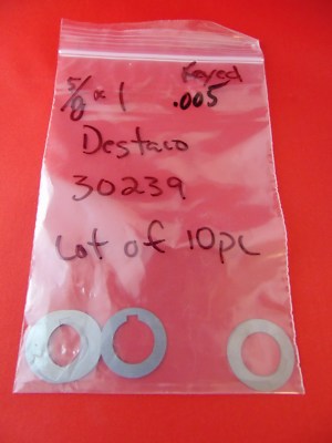 DESTACO 30239 Arbor Spacers 5/8'' x 1'' x .005 W/KEYWAY LOT OF 20 Shims