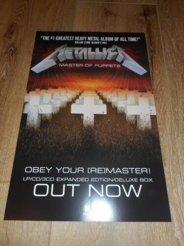METALLICA - MASTER OF PUPPETS RE-ISSUE - ORIGINAL ROLLED DS PROMO POSTER 