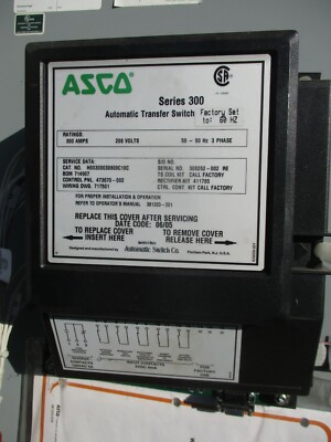ASCO SERIES 300, 800 AMP 208 VOLT 3Ø AUTOMATIC TRANSFER SWITCH- ATS166