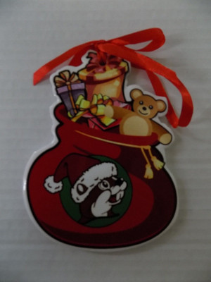 Buc-ees Beaver Ornament Santa's Toy Sack Ceramic NOS w/ Tag