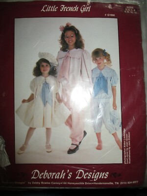 Little French Girl Deborah's Designs Sizes 1 2 3 4, Knickers Dress Overblouse