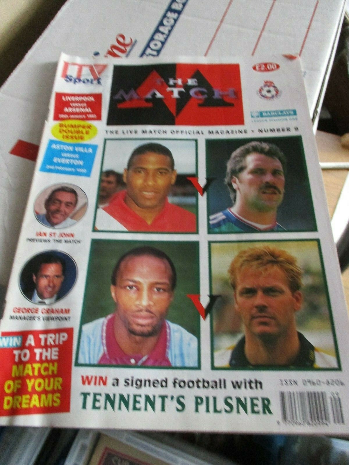 1991-92 Liverpool v Arsenal D1 29.1.92 The Match Edition and Aston Villa v Everton