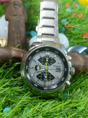 AUTHENTIC CITIZEN ECO DRIVE CHRONOGRPAH MEN S MINT GRAY DIAL DATE