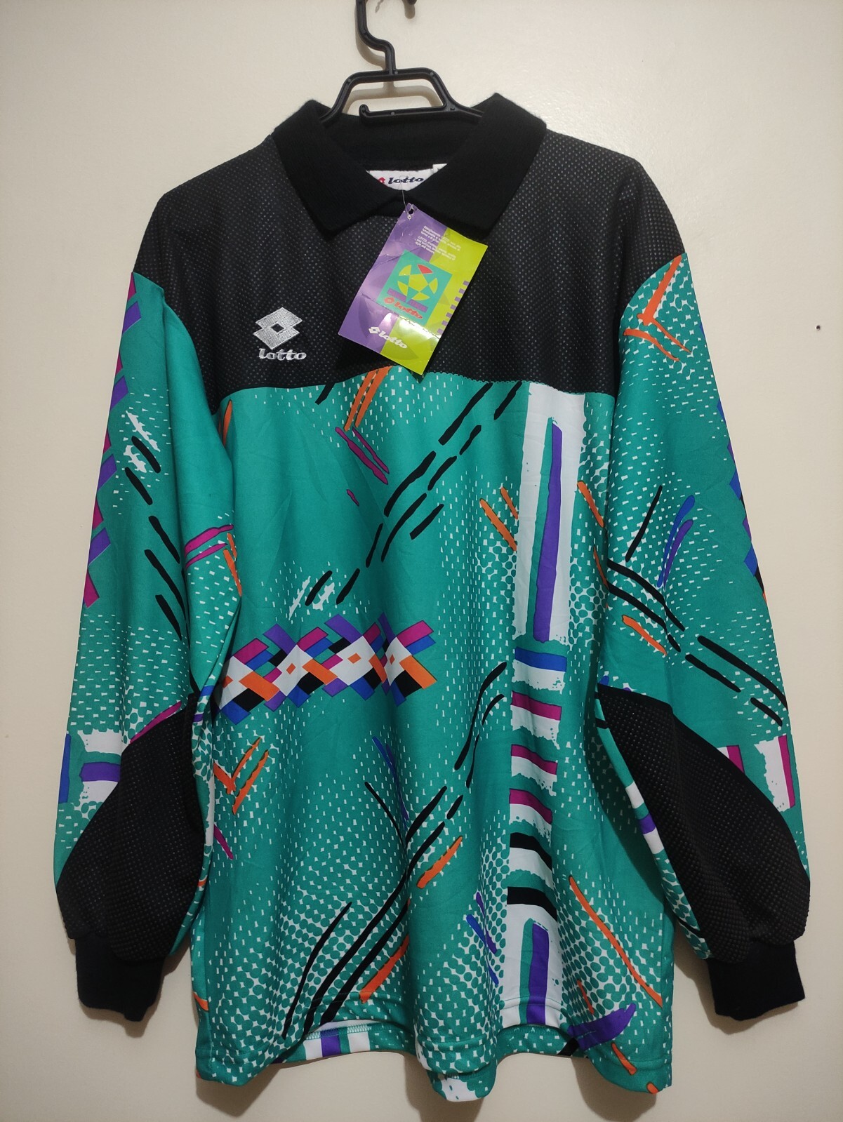lotto キーパーシャツ イタリア XL相当 ドイツチーム？ LOTTO GOALKEEPER SHIRT 1990s JERSEY VINTAGE SOCCER SIZE XL