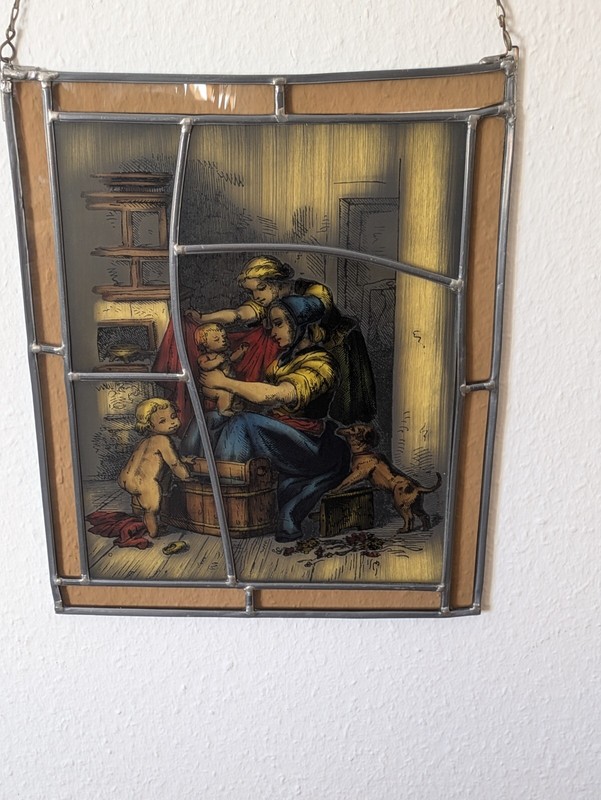 Bleiverglasung Fensterbild Glasbild MÃ¼Tter Baden Ihre Kinder 33 X 40 Cm