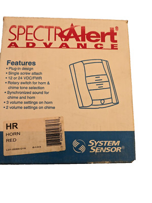 SYSTEM SENSOR SPECTRALERT ADVANCE HR HORN RED NEW