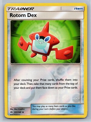 Pokémon Rotom Dex 131/149 Uncommon Reverse Holo Foil Sun & Moon NM
