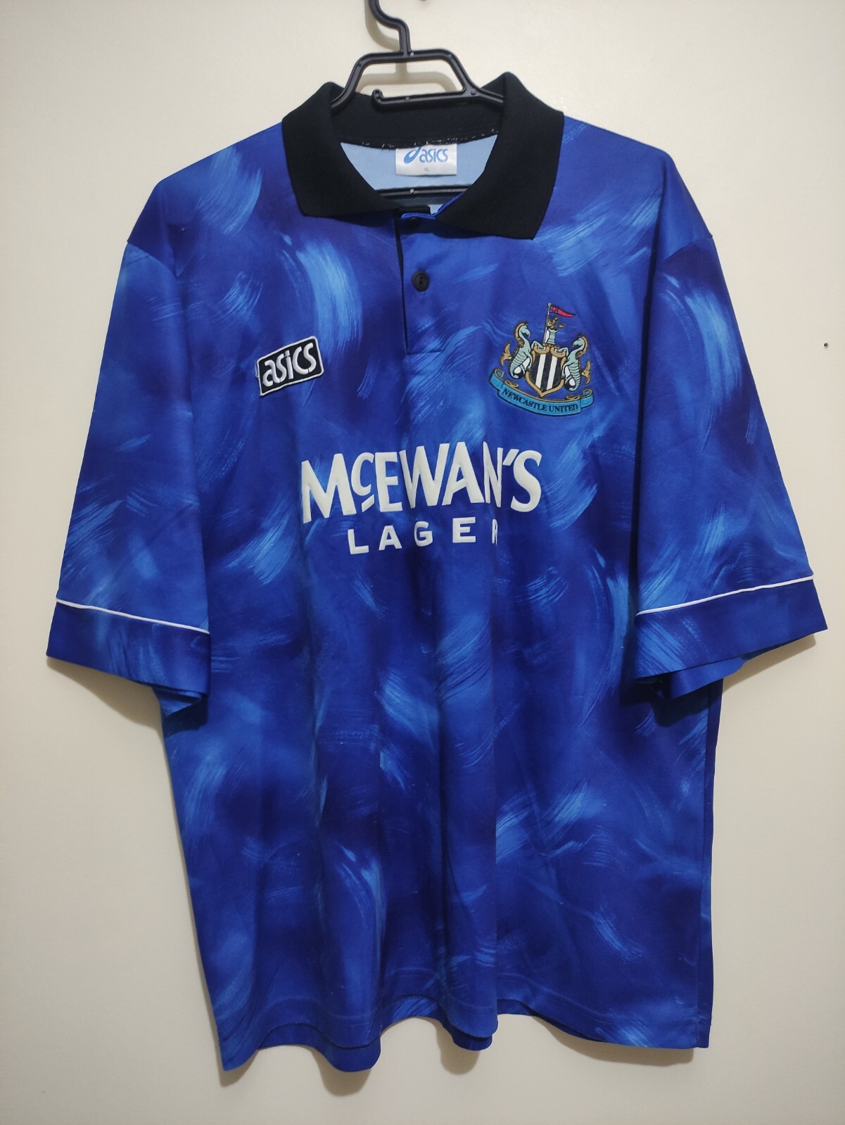 93/95 Newcastle united ユニフォーム ゲームシャツ 90s Newcastle Jersey 1993 1995 Away Vintage Shirt Asics Soccer