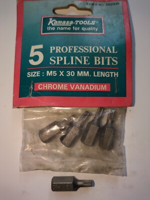 M5 Spline Bits 30mm long  X 5 KAMASA