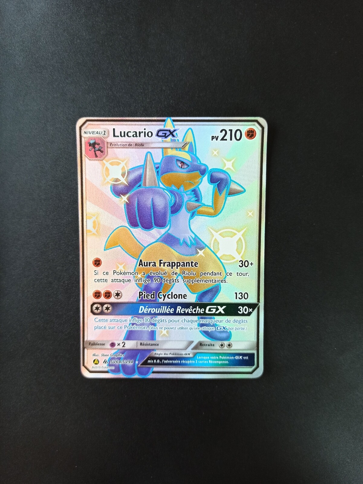 【PSA9】ルカリオgx HR/LucarioGX Lucario GX (Full Art) - SM - Forbidden Light - Pokemon
