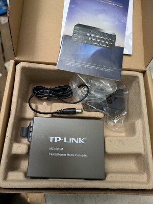 TP-Link MC100CM Fast Ethernet Fiber Optic Media Converter, 10/100Mps Multi-Mode