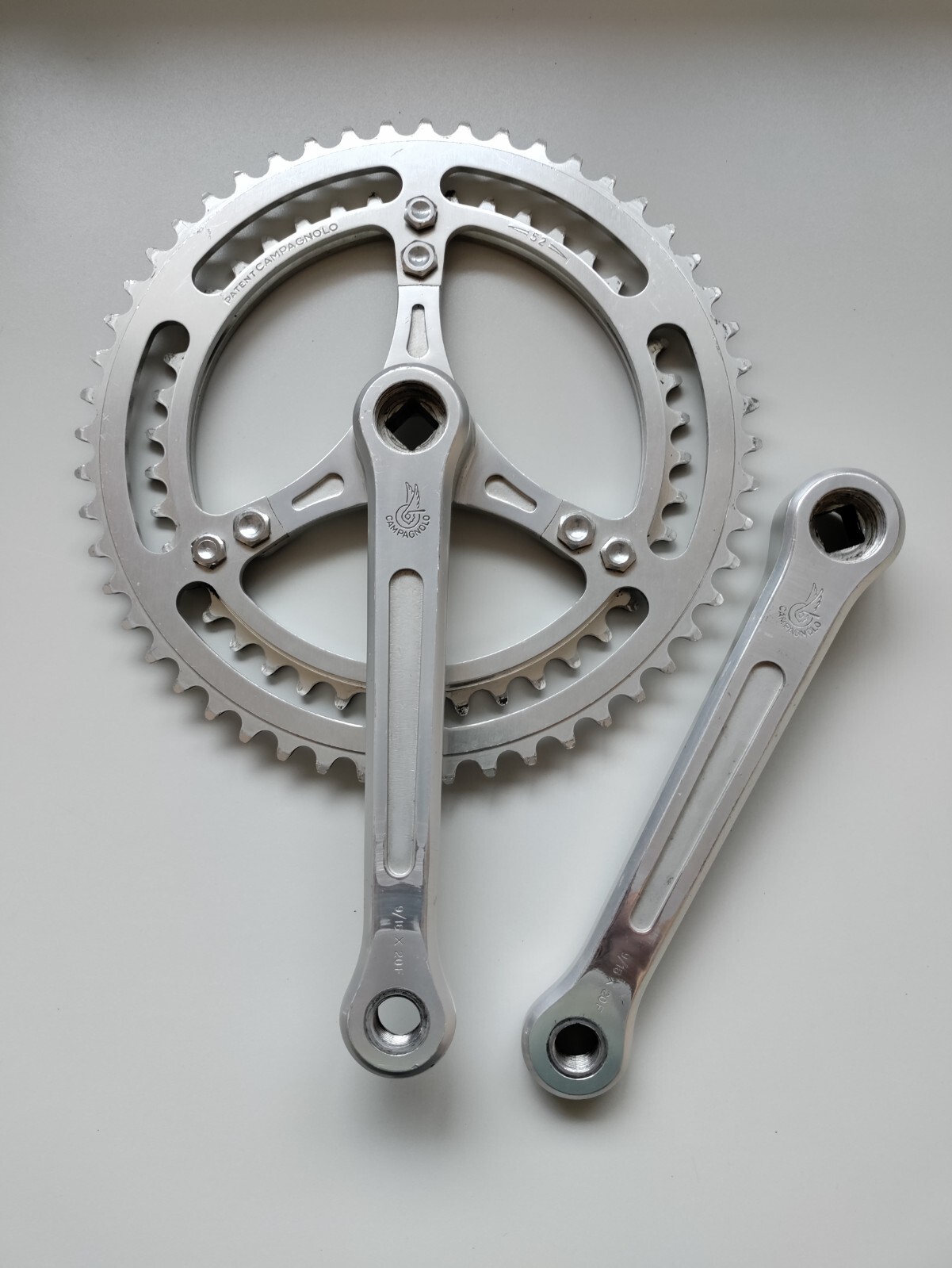 Campagnolo Gran Sport Strada Crankset 3 Arm 170mm Vintage 52/42 Patent Campy