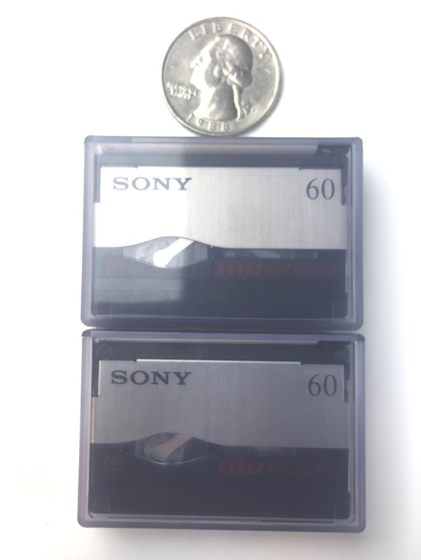 Sony 60 Tape HIV Micro MV With Cases (Set of 2 Used Tapes) Untested