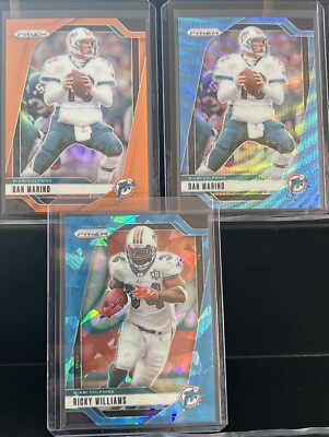 2024 Prizm DAN MARINO ORANGE BLUE WAVE CRACKED ICE RICKY WILLIAMS #99 Lot 3  