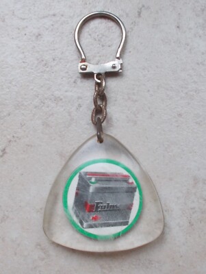 Antique FULMEN Battery Motor Oil Keyring key chain France petroleum 1960s vtg #3