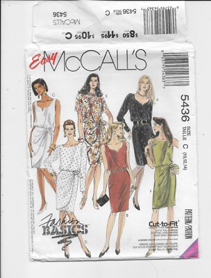 McCalls 5436 Ladies Cut to Fit Ladies Dressy Casual Dress Sz. 10, 12, 14 