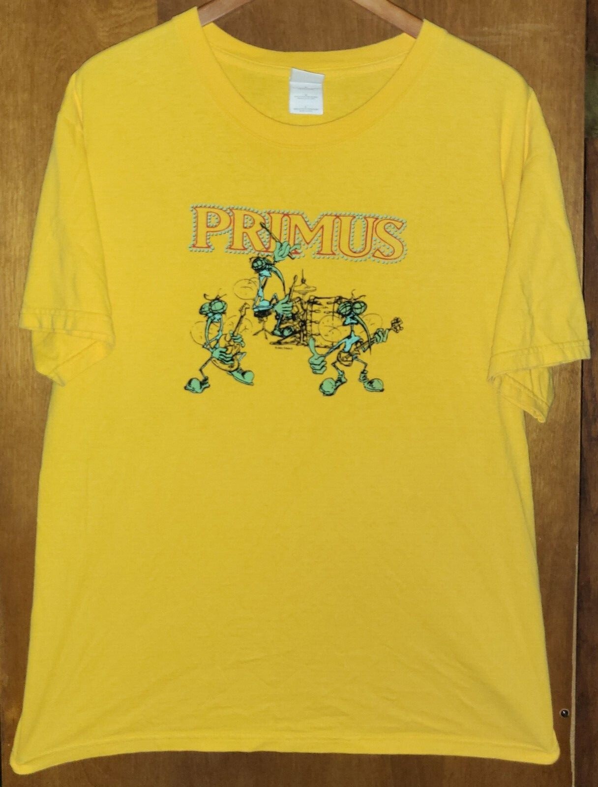Primus- Mosquito Band 2002 Tour Lic OOP Yellow T-Shirt Large