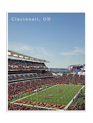 Cincinnati Bengals Poster Stadium Art Print Football Gift 12x16''