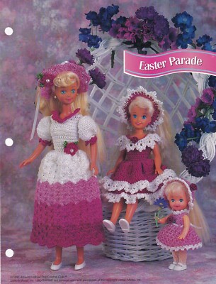 Annie's Fashion Doll Crochet Pattern EASTER PARADE Dresses 3 Sizes