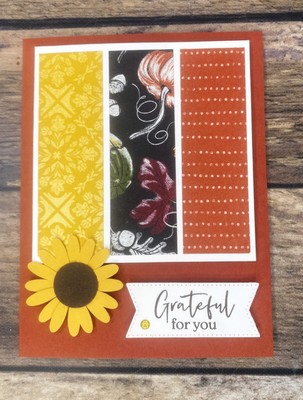 Stampin Up Card Kit Grateful Thankful Fall Thanksgiving Sunflower Makes 4 Cards