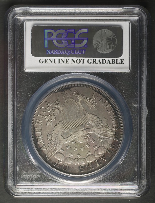 1800 Draped Bust Dollar, PCGS Genuine - Damage - VF Details