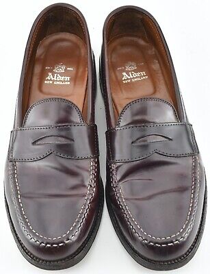 ALDEN 10.5D #8 SHELL CORDOVAN LHS HANDSEWN PENNY LOAFERS SHOES 986