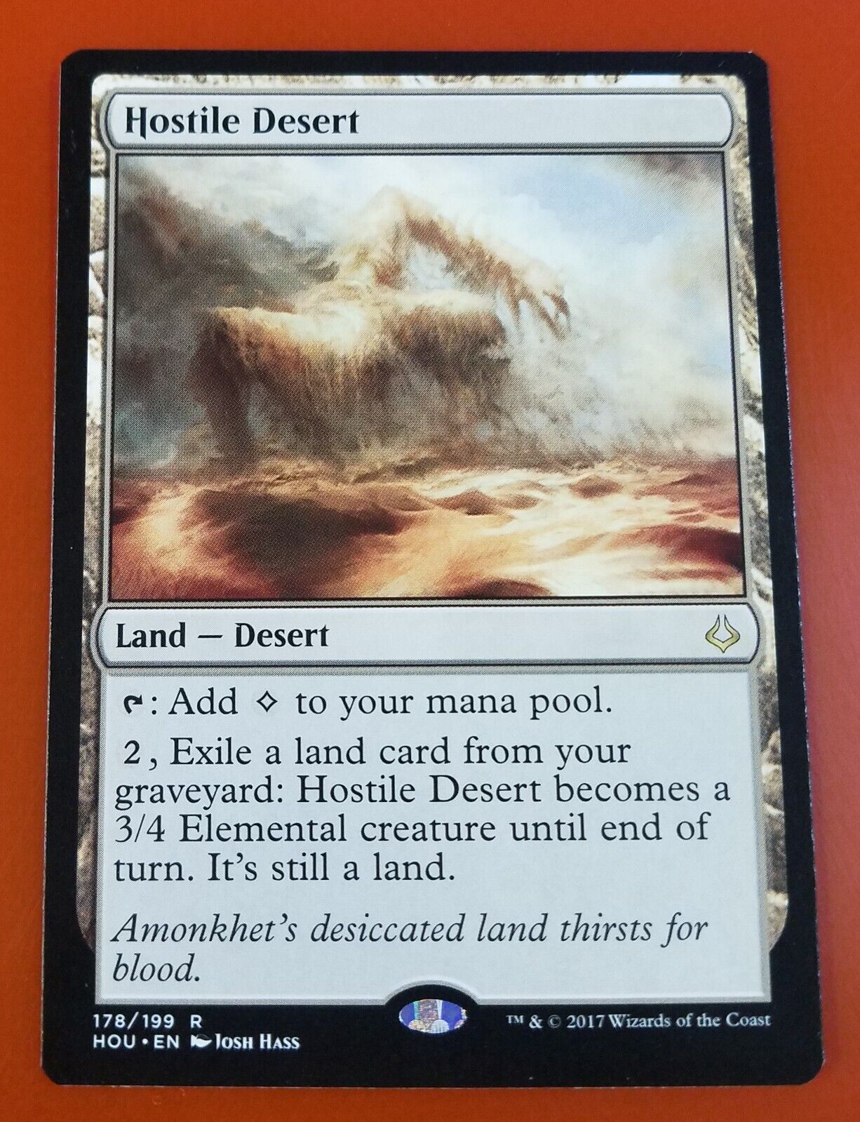 Hostile Desert 1x FOIL HOU MTG Hour of Devastation Rare MINT land Hostile Desert 1x FOIL HOU MTG Hour of Devastation Rare MINT land