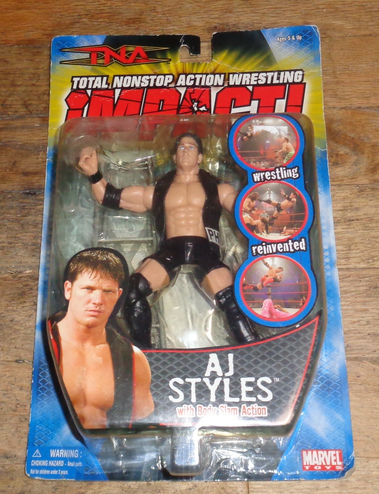 2005 NWA TNA Impact Marvel AJ Styles Wrestling Figure WCW