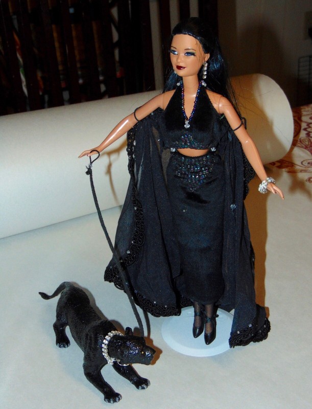 OOAK BARBIE Repaint ANITA HEALEY Black Leopard Lady