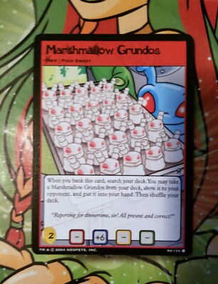 Marshmellow Grundos 90/100, Common, NM - Return of Dr. Sloth 2004 Neopets TCG