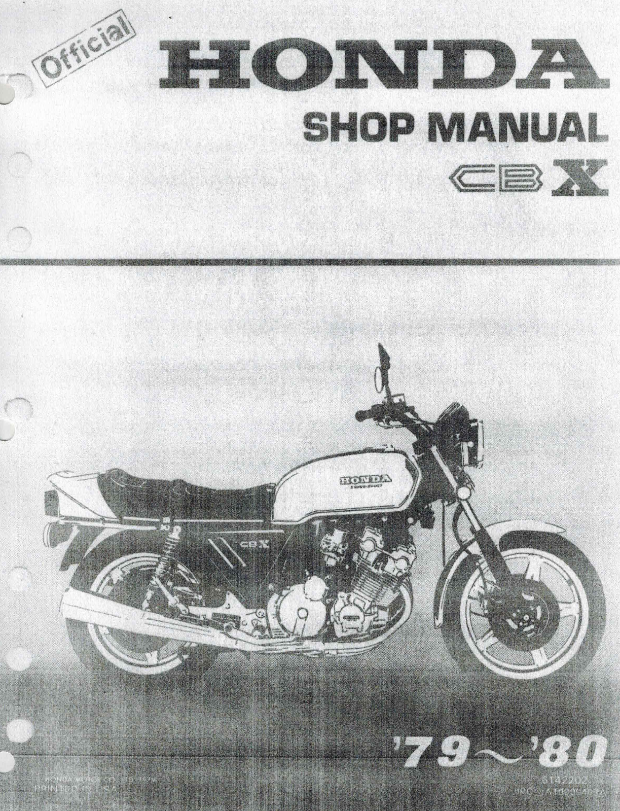 新品！ホンダ CBX1000 ショップマニュアル（英文）・サービス