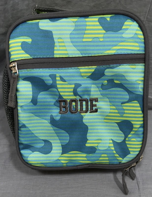 Pottery Barn Kids Teal Stripe Camo Mackenzie Classic Lunch Box