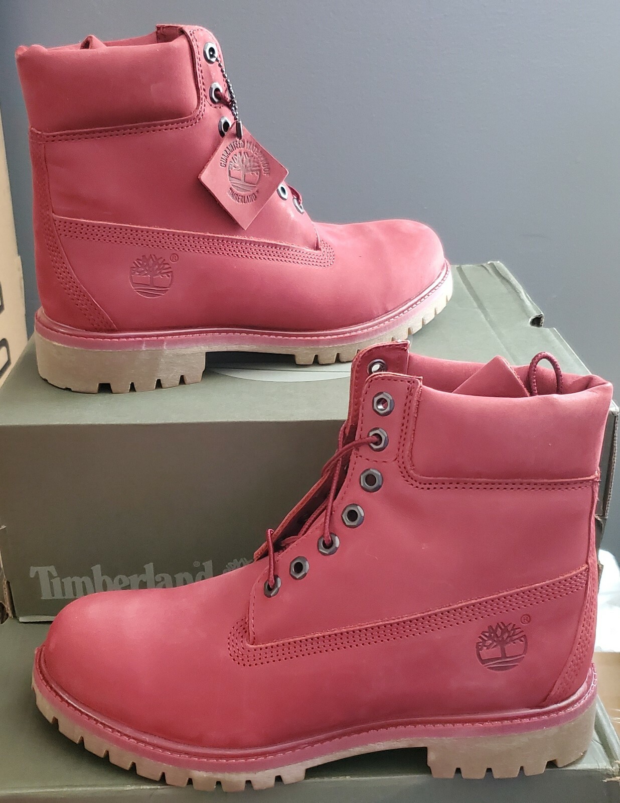 burgundy timberlands