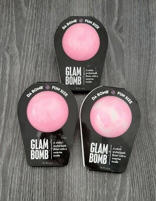 3x Da Bomb Glam Bomb Bath Fizzer White Orchid with Surprise Inside