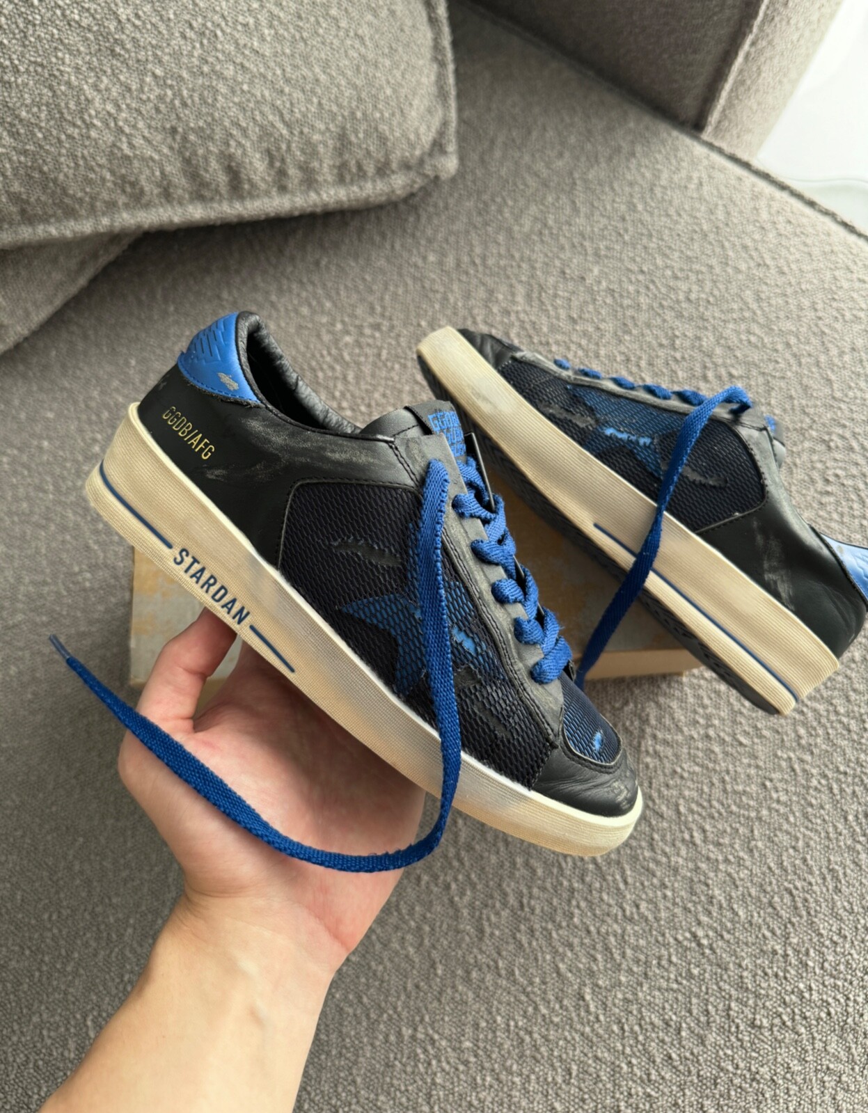 スニーカー Golden  Sneaker Stardan In Pelle Golden Goose Men's Stardan Patent Leather Low-Top Sneakers