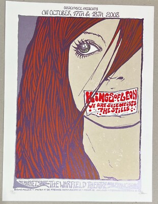 Malleus Kings Of Leon Print 2008 SF Show Gig Poster The Stills We Are Scientists