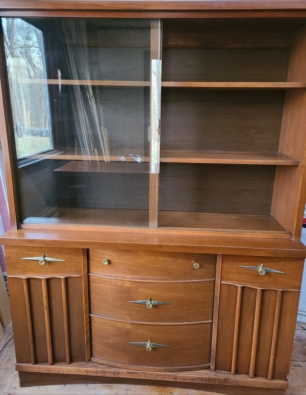 Mid-century China Hutch Cabinet and Credenza Sideboard Buffet