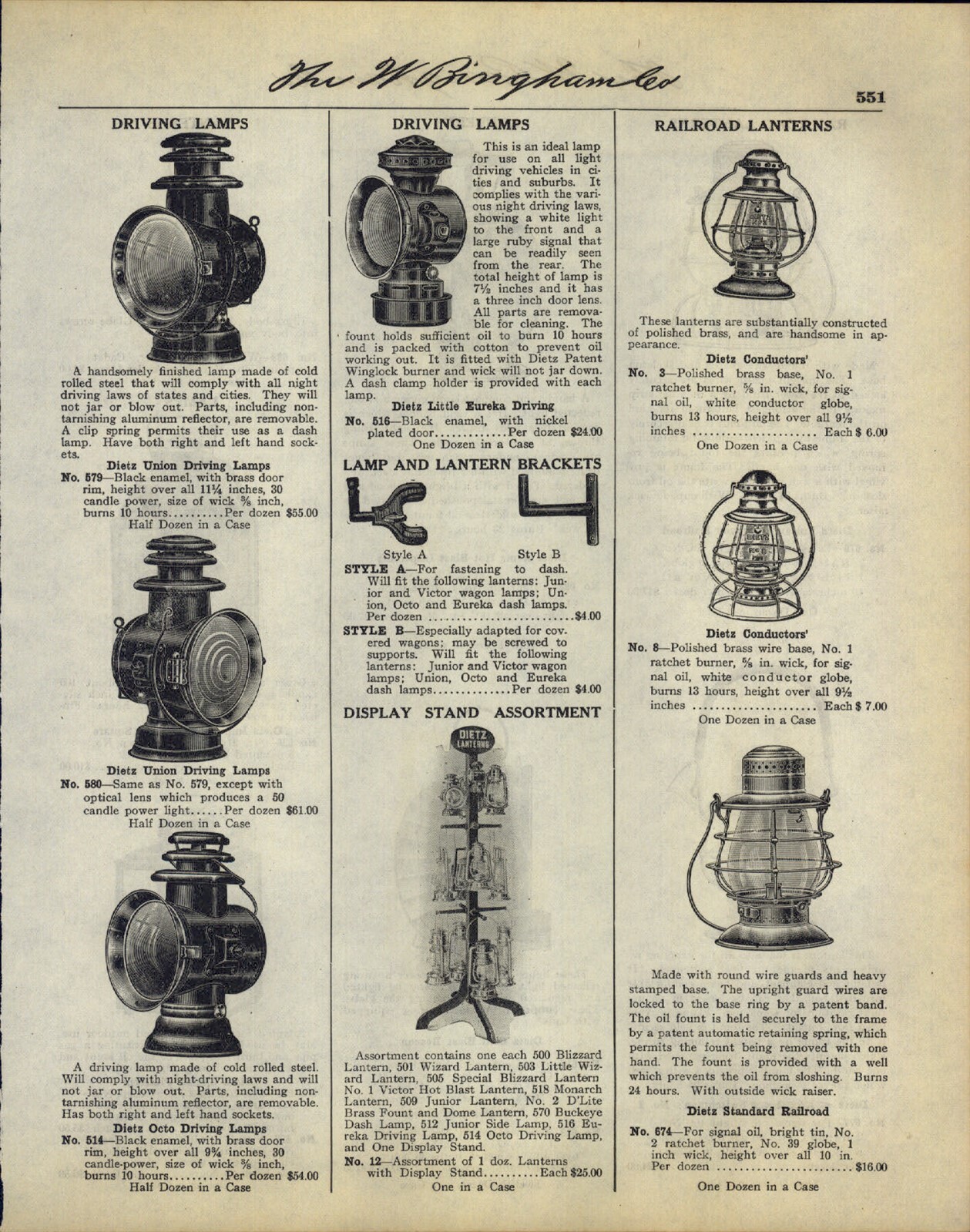 1918 PAPER AD Dietz Union Driving Lamp Light Octo Display