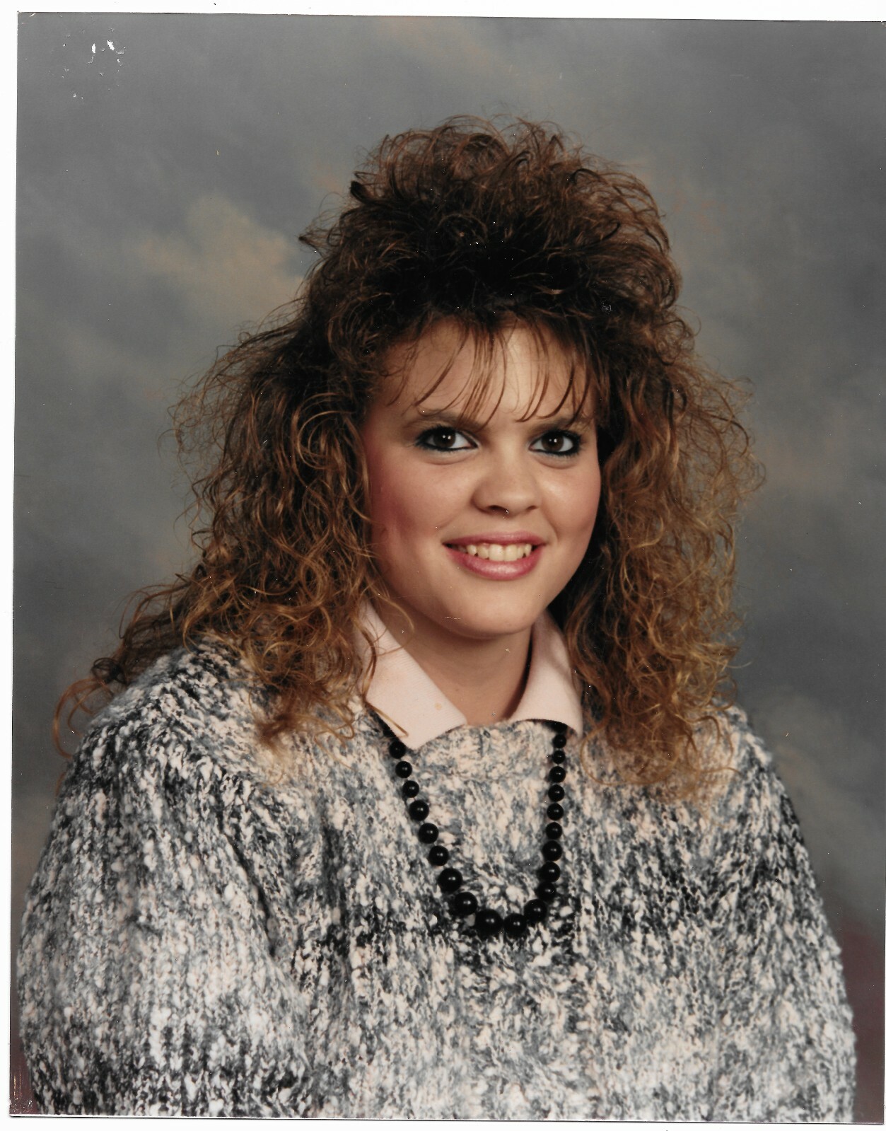 Vintage 80s PHOTO Girl / Woman With Big Mall Hair 8x10