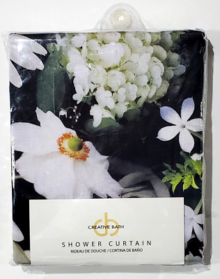 Creative Bath Cb Shower Curtain Moonlight Garden Black 72x72 Inch