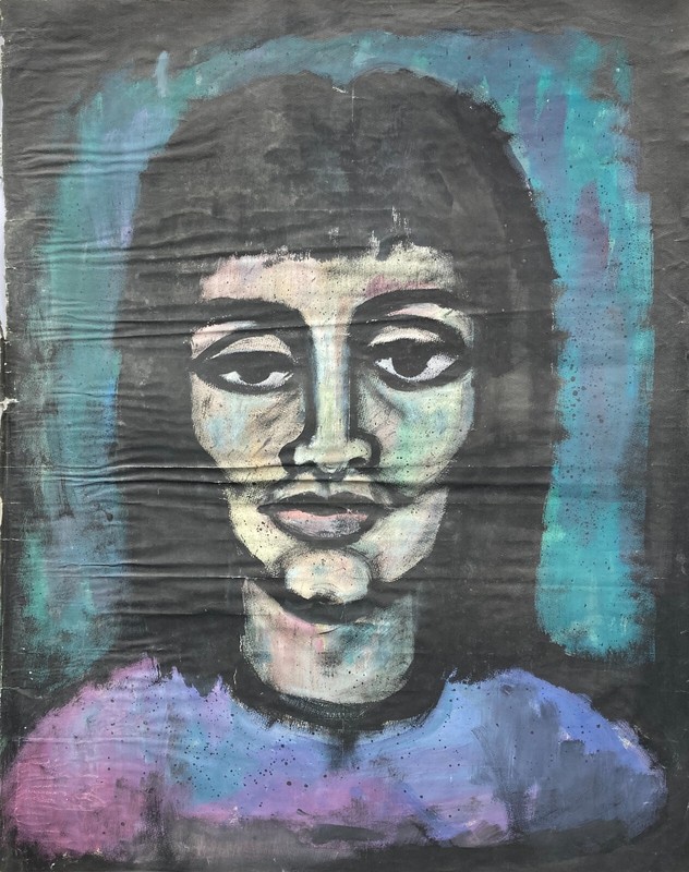 Aquarelle Portrait Une Femme Voir GÃ¼Nther #8 61 X 48 Cm Mid Century