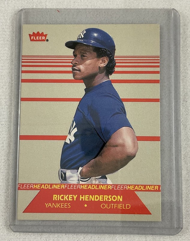 1987 Fleer Headliner Baseball Card #4 of 6-Rickey Henderson, New
