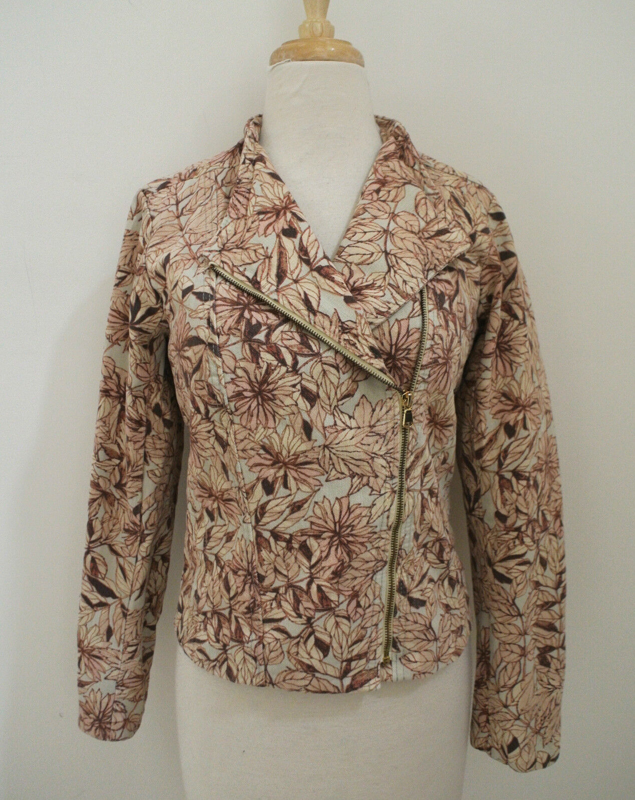 SEE BY CHLOE Floral print moto jacket I 40 US 4 cotton twill SEE BY CHLOE Floral print moto jacket I 40 US 4 cotton twill