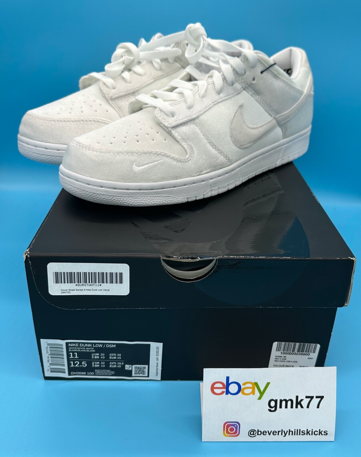 Nike Dunk Low x Dover Street Market DSM WHITE VELVET Nike Dunk Low x Dover Street Market DSM WHITE VELVET
