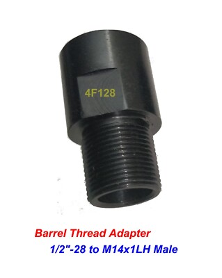 Tube Thread Adapter to Convert 1/2''-28 UNEF to M14x1 LH Male, Steel , #4-128